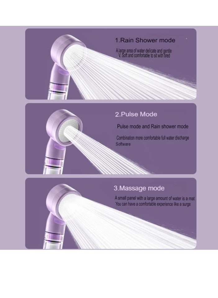 Mini Shower Head, Hotel Mini Shower Super Strong Pressurized Purification Nozzle, Portable Super Strong Boost Purification Travel Shower Filter Head, (Purple With 2 Filter Cartridges Plus Travel Cosmetic Bag) - Image 3