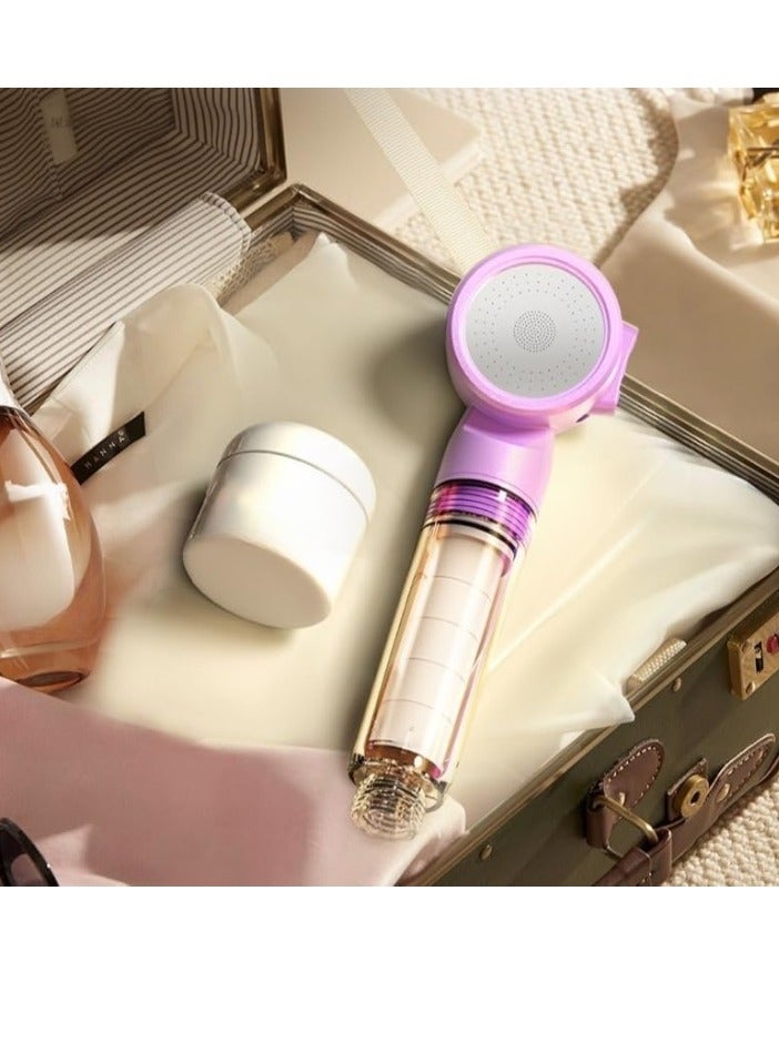 Mini Shower Head, Hotel Mini Shower Super Strong Pressurized Purification Nozzle, Portable Super Strong Boost Purification Travel Shower Filter Head, (Purple With 2 Filter Cartridges Plus Travel Cosmetic Bag) - Image 4