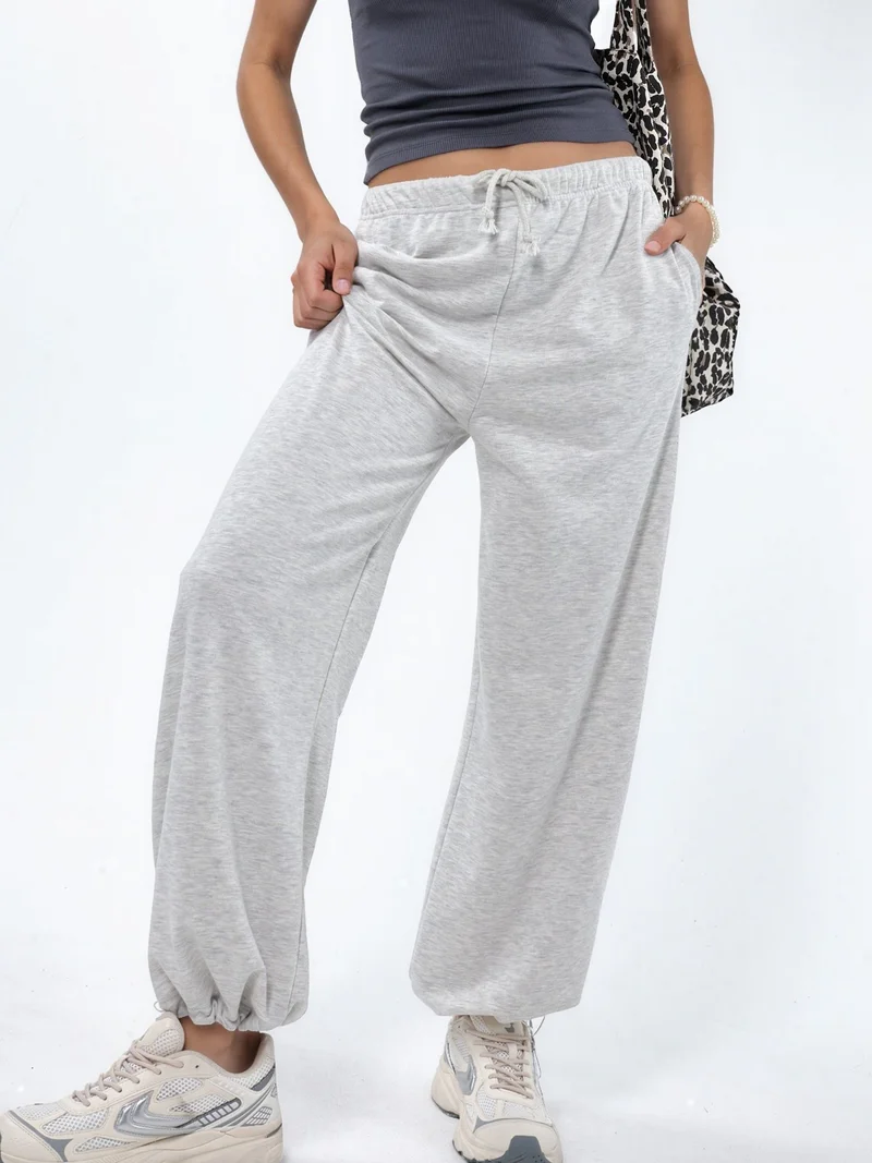 بوسيم BUSEM Women's Cotton-Blend Straight-Leg Sweatpants