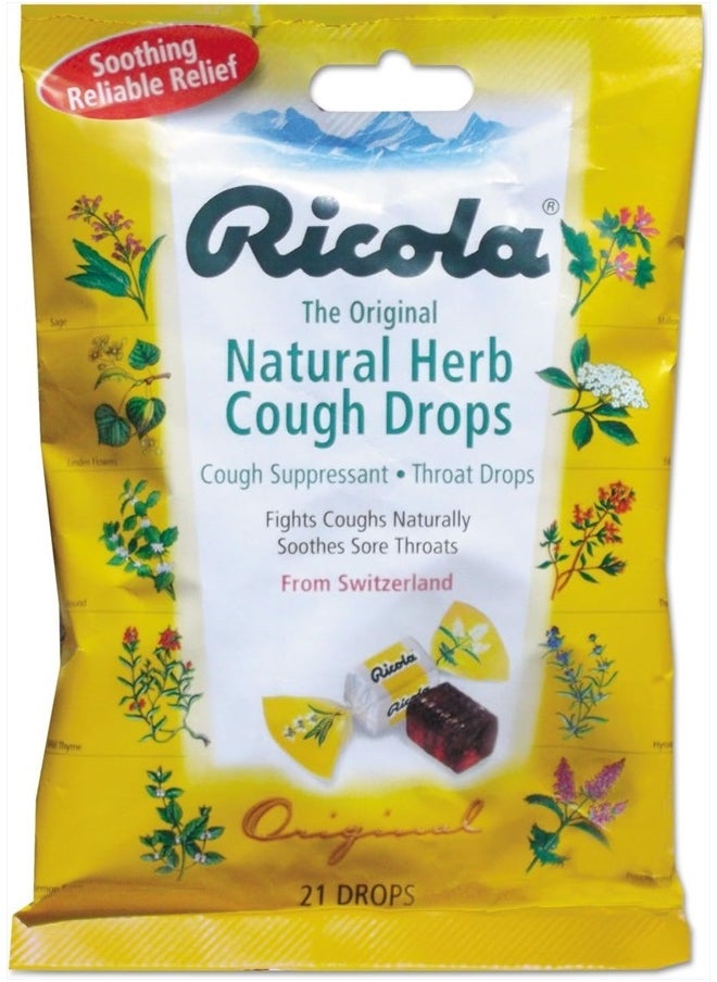 Ricola - 7776 Cough Drops, Natural Herb, 21 Drops/Bag - Image 1