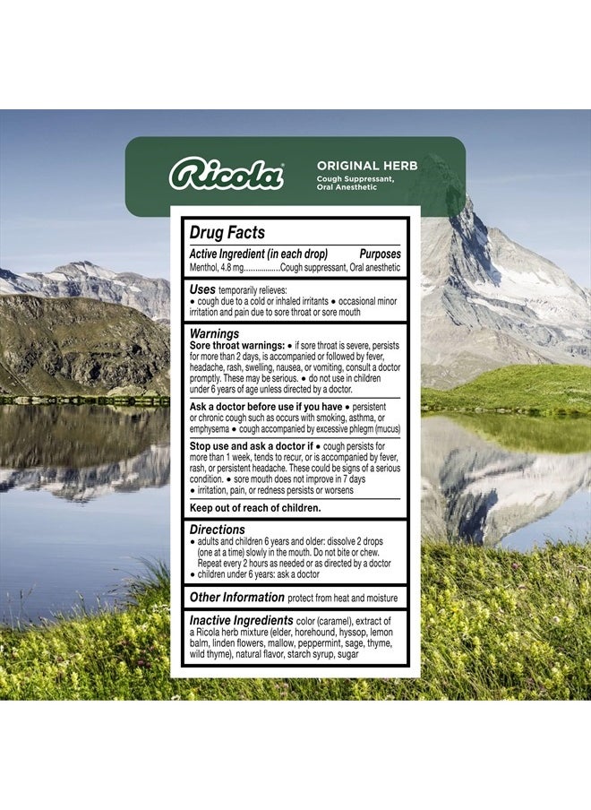 Ricola - 7776 Cough Drops, Natural Herb, 21 Drops/Bag - Image 1