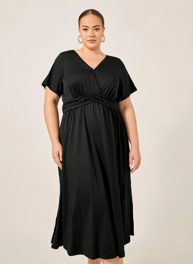 Styli Twist Front Midi Dress