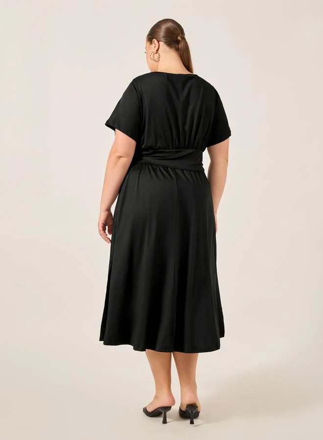Styli Twist Front Midi Dress