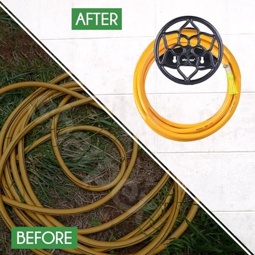 Sharpex Combo Of Hose Hanger And Hose Pipe For Garden, Car Bike Washing, Indoor Outdoor use, Hotel and Backyard - Heavy Duty Yellow Hose Water Pipe 20 Meter 0.5 Inch with Black Wall Mount Hose Hanger - Image 4