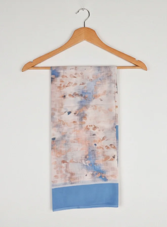 lamha abaya Sahab Blue Scarf – Chiffon with Soft Sky-Blue Gradients