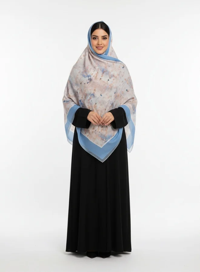 lamha abaya Sahab Blue Scarf – Chiffon with Soft Sky-Blue Gradients
