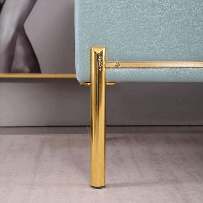 QZibeva 4 Pcs 6 Inch Gold Furniture Legs Gold Leg for Furniture Mid Century Modern Leg for Sofa Cabinet Table Chair Ottoman Side Mounted Mid Country Style Furniture DIY Replacement Feet with Screws - Image 1