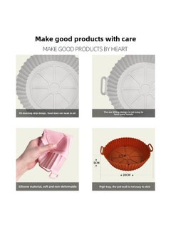 Generic Air Fryer Silicone Pad Round 60g Folding Baking Pan Food Grade Oil-proof High Temperature Resistant Microwave Oven Tray-Specifications:Anti-scalding Hand Clamp Single Note Color-Color:Grey  - Image 5
