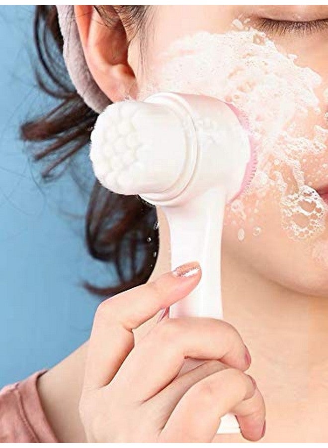 Generic Onicorn 2 In 1 Face Brush For Cleansing And Exfoliating Silicone Facial Cleaning Brush Skin Massaging Scrubber Deep Pore Exfoliation Makeup Wash. (Blue) 1 Pcs  - Image 3
