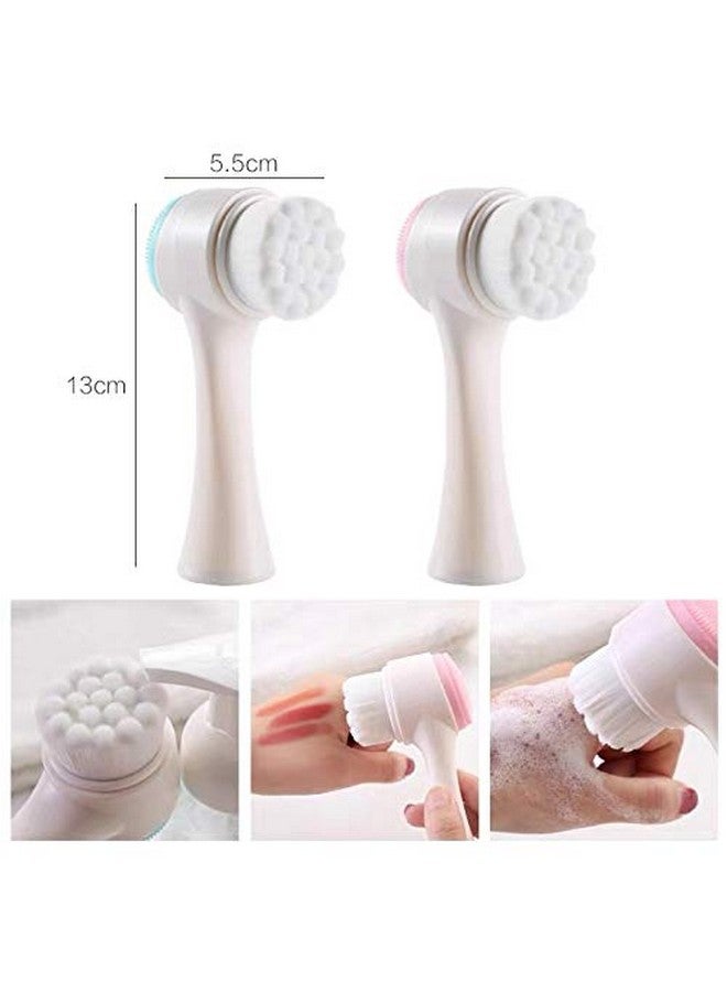 Generic Onicorn 2 In 1 Face Brush For Cleansing And Exfoliating Silicone Facial Cleaning Brush Skin Massaging Scrubber Deep Pore Exfoliation Makeup Wash. (Blue) 1 Pcs  - Image 4