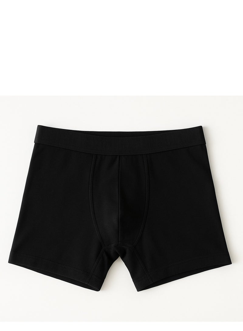 100% 3 بوكسرات رجالية قطنية مريحة بلون أسود – خامة ناعمة مرنة وتصميم أنيق - Image 1