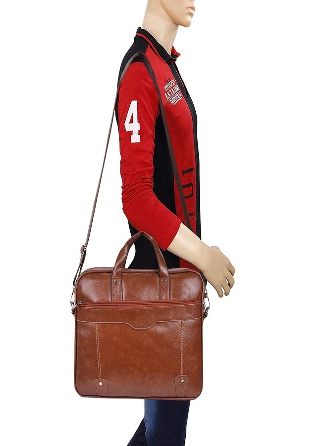 ROLEXO Casual Synthetic Leather Formal Office Laptop Briefcase Crossbody Shoulder Daytrip Messenger Bag For Men - Image 3
