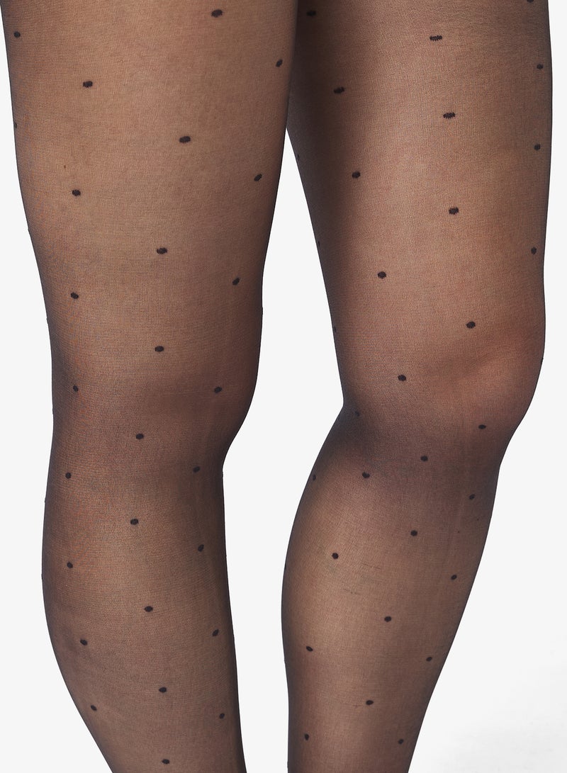 Ginger 15D Sheer Polka Dot Stockings - Image 2