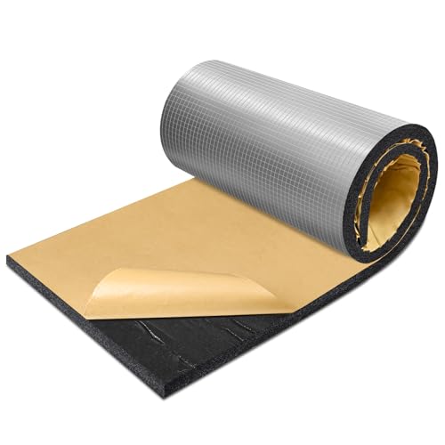 TroyStudio Sound Proof Closed Cell Foam, Self-Adhesive 13" x 39" Heat Shield Acoustic Rubber Foam Sheet - Waterproof Noise Vibration Thermal Insulation Roll for Home, Car, HVAC, Pipe, Machine - Image 1