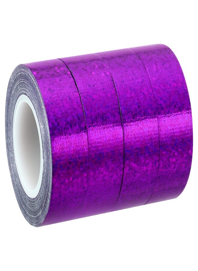 PATIKIL Glitter Sparkle Tape 15mm x 5m, 4 Pack Holographic Art Decorative Masking Tapes Self-Adhesive for DIY Scrapbook Art Craft Wrapping, Purple - Image 1