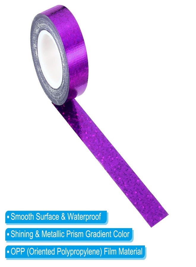 PATIKIL Glitter Sparkle Tape 15mm x 5m, 4 Pack Holographic Art Decorative Masking Tapes Self-Adhesive for DIY Scrapbook Art Craft Wrapping, Purple - Image 3