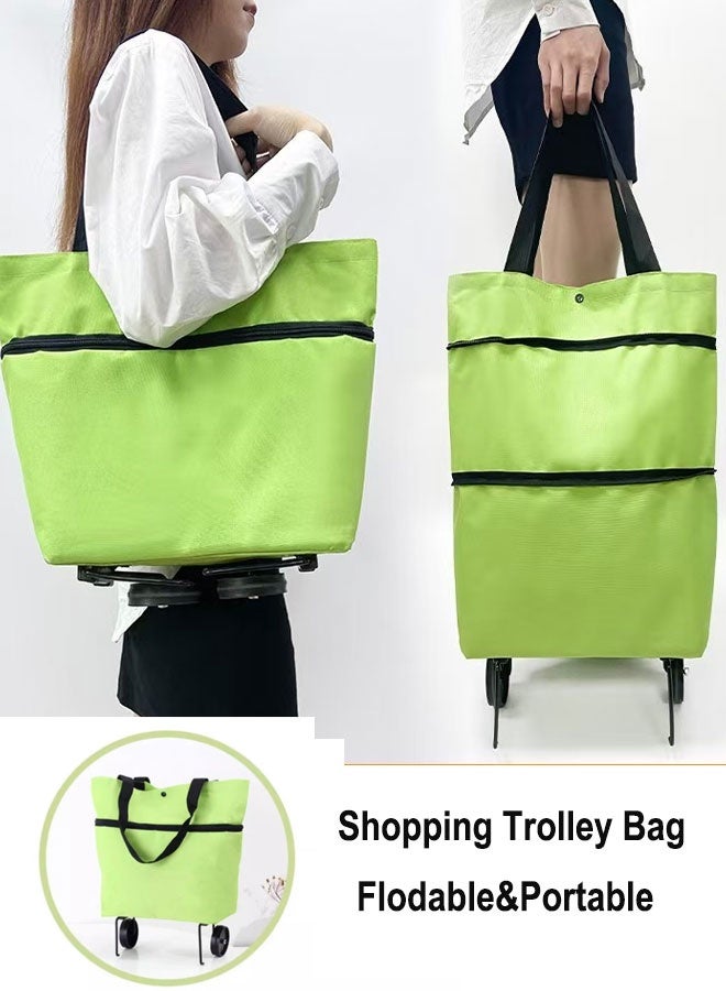 Lightweight Foldable Shopping Bag With Wheels, Dual-Purpose Portable Shopping Cart - Image 1