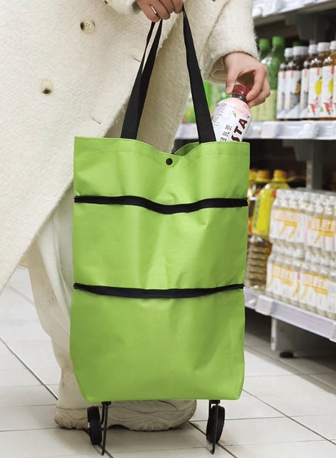 Lightweight Foldable Shopping Bag With Wheels, Dual-Purpose Portable Shopping Cart - Image 4