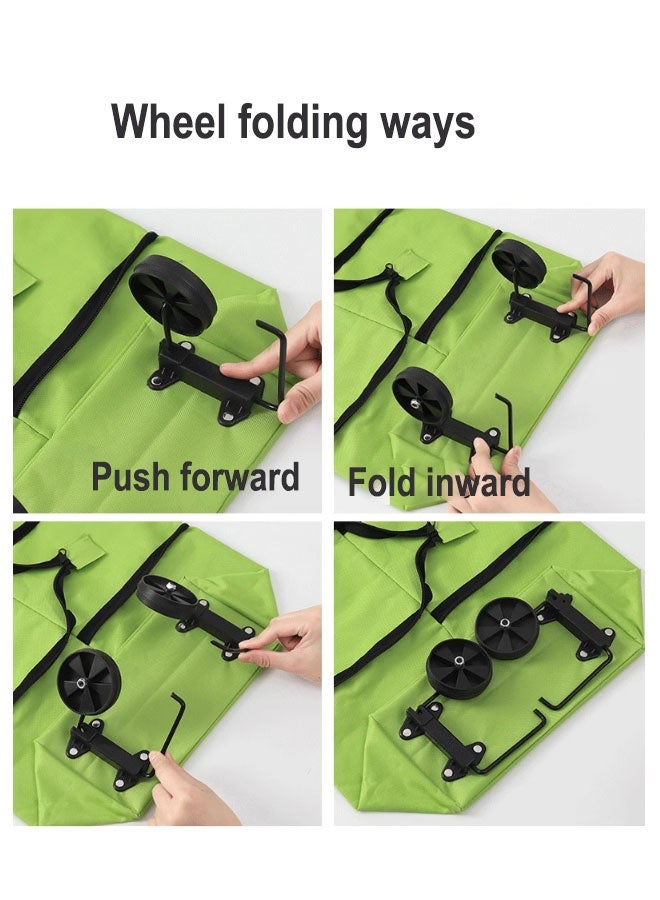 Lightweight Foldable Shopping Bag With Wheels, Dual-Purpose Portable Shopping Cart - Image 3