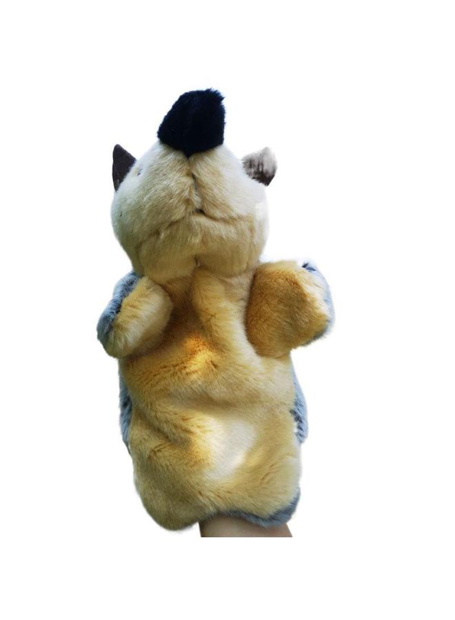 Plush Toy Hand Puppet Hedgehog Animal Shape Children Dolls Soft Stuffed Toys For Kids Educational Entertainment-Color:Granny Grey-Height:25cm - Image 3