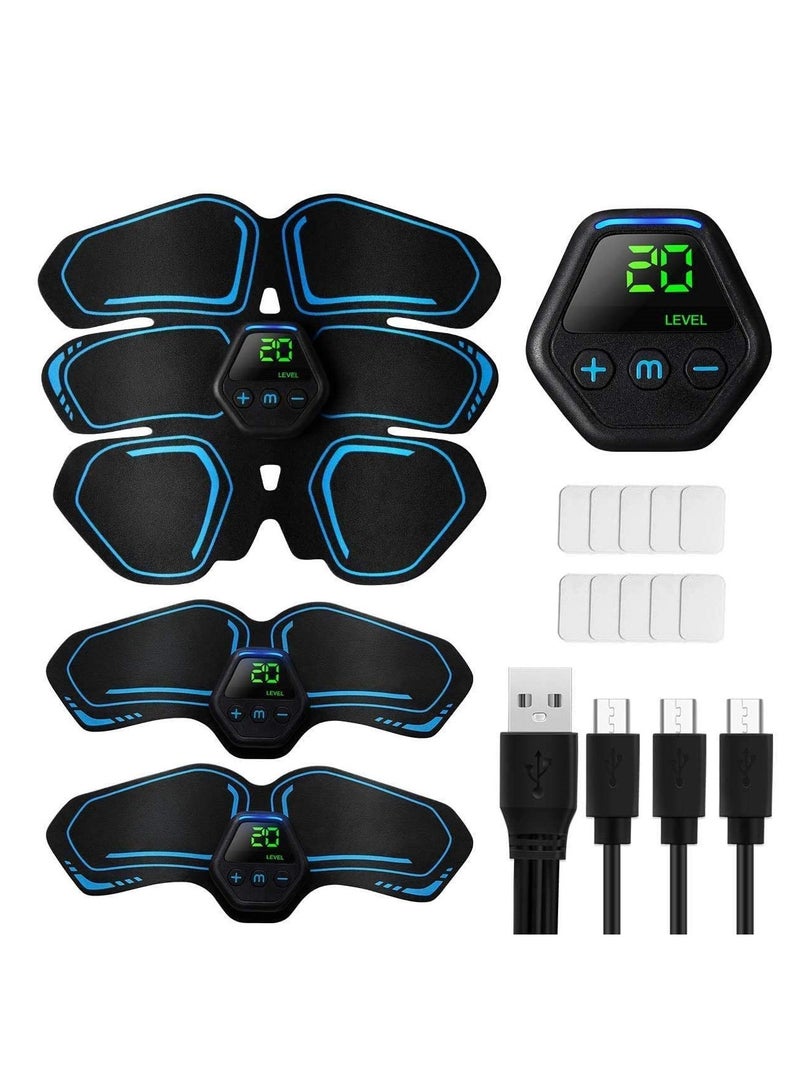 SYOSI ABS and EMS Muscle Stimulator Ab Trainer with 10 Modes 20 Levels USB Rechargeable LCD Screen Portable Muscle Trainer Abdominal Toning Belt Muscle Trainer for Abdominal Arm Leg Fitness Workouts - Image 2