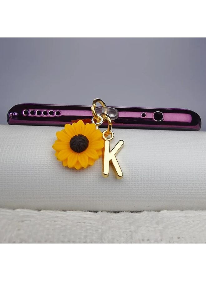 W Sunflower Phone Charging Port Dust Plug For IPhone 5 To 14 Type C Interface - Image 4