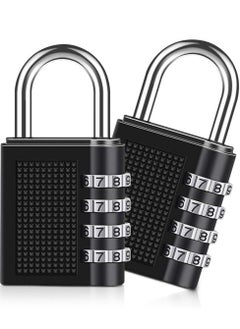 2 Pack 4 Digit Combination Padlock for Gym Lockers, Filing Cabinets, Toolboxes, Fences, and Parking Areas