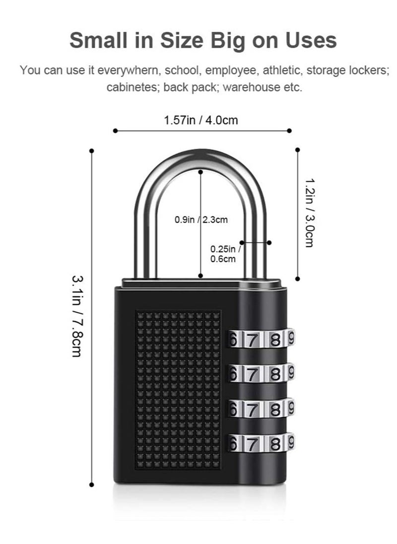 Generic - 2 Pack 4 Digit Combination Padlock for Gym Lockers, Filing Cabinets, Toolboxes, Fences, and Parking Areas - Image 1