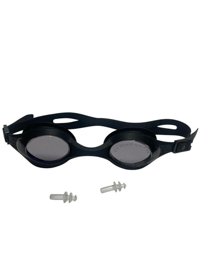 Generic High Quality Swimming Goggles with earplug For All Ages & Genders, Fog & Water Resistant - multicolor 