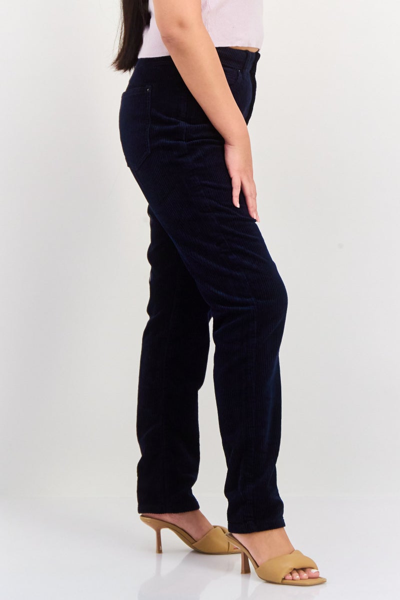 ESPRIT بنطلون كوردروي منسوج للنساء، أزرق داكن - Image 4