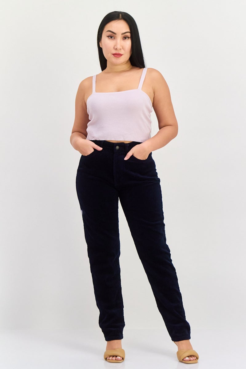 ESPRIT بنطلون كوردروي منسوج للنساء، أزرق داكن - Image 3