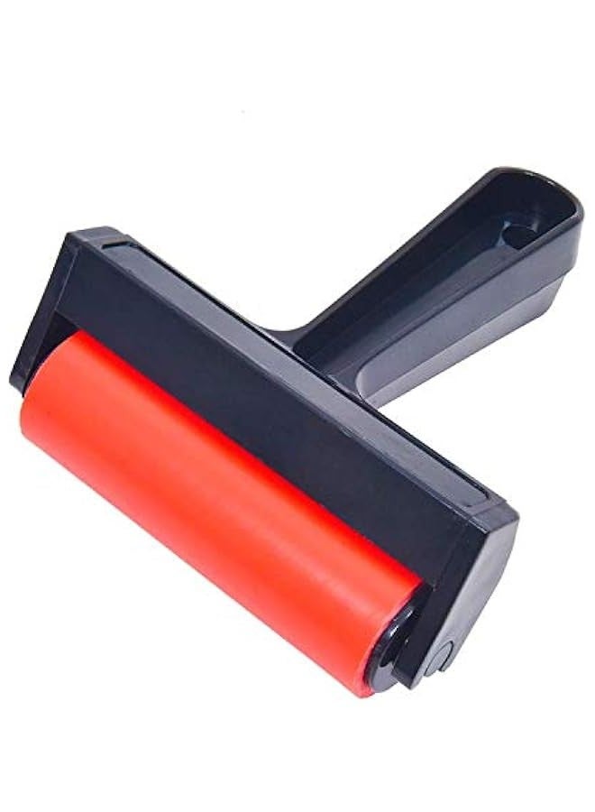 Rubber Roller, Diamond Painting Accessories, 4inch Rubber Brayer Roller for Printmaking Gluing Anti Skid Tape Construction - Image 1