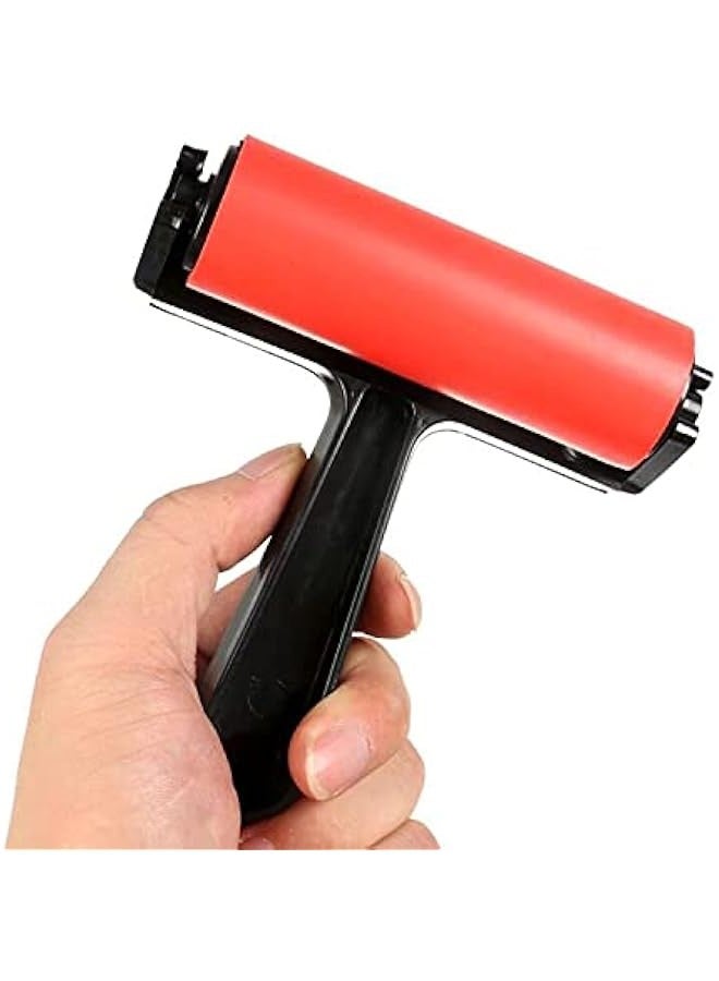 Rubber Roller, Diamond Painting Accessories, 4inch Rubber Brayer Roller for Printmaking Gluing Anti Skid Tape Construction - Image 2