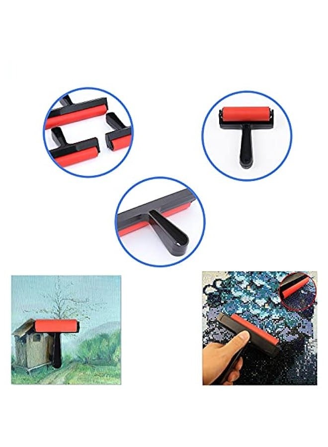 Rubber Roller, Diamond Painting Accessories, 4inch Rubber Brayer Roller for Printmaking Gluing Anti Skid Tape Construction - Image 4