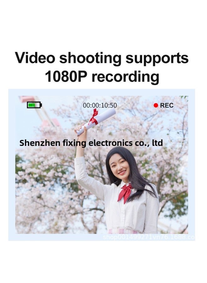 Generic Ccd HD 4K Pixel Digital Camera Student Entry Mini Card Machine Campus Shooting Camera-Body Color:Q12 White Official Standard Configuration  - Image 3
