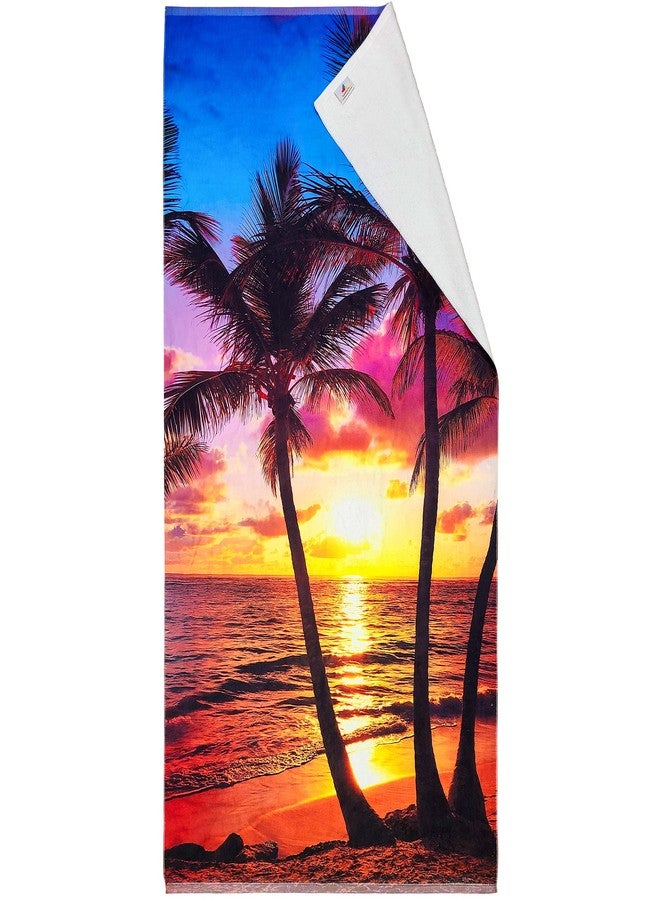 Beachland Sunset Palms Beach Towel 30 x 60 inch 100% Cotton (Paradise Sunset, One Towel) - Image 3