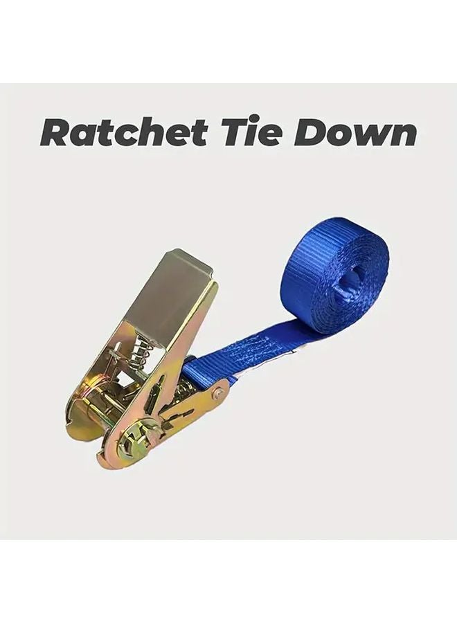 Black 1pc 1x3m Heavy Duty Ratchet Tie Down Straps No Hook for Luggage Motorcycles Kayaks - Image 2