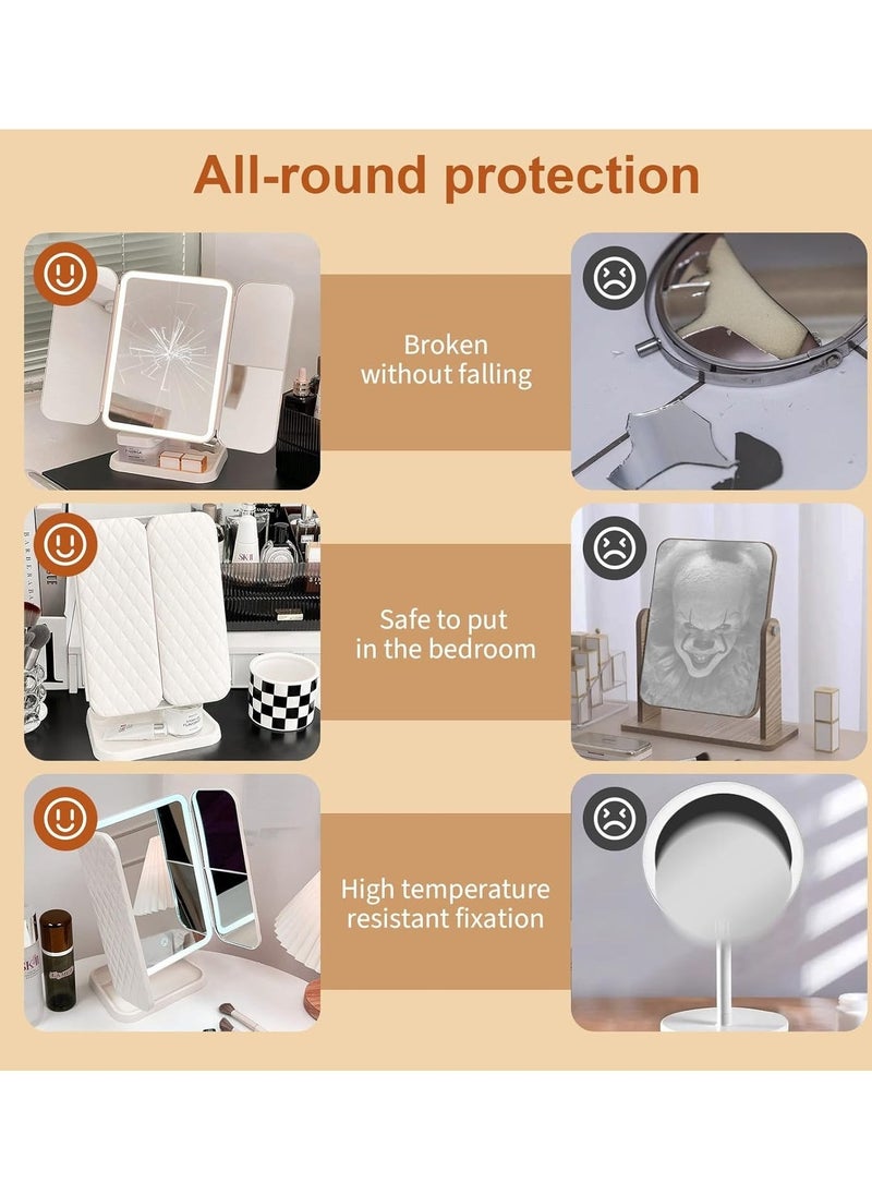 JAJEEK "3-Fold Lighted Makeup Mirror with 5X/3X/1X Magnification | 52 LED Vanity Mirror with Adjustable Brightness & Touch Screen Control | 180° Adjustable Rotation | Portable & Foldable Countertop Cosmetic Mirror for Flawless Makeup Application" - Image 4