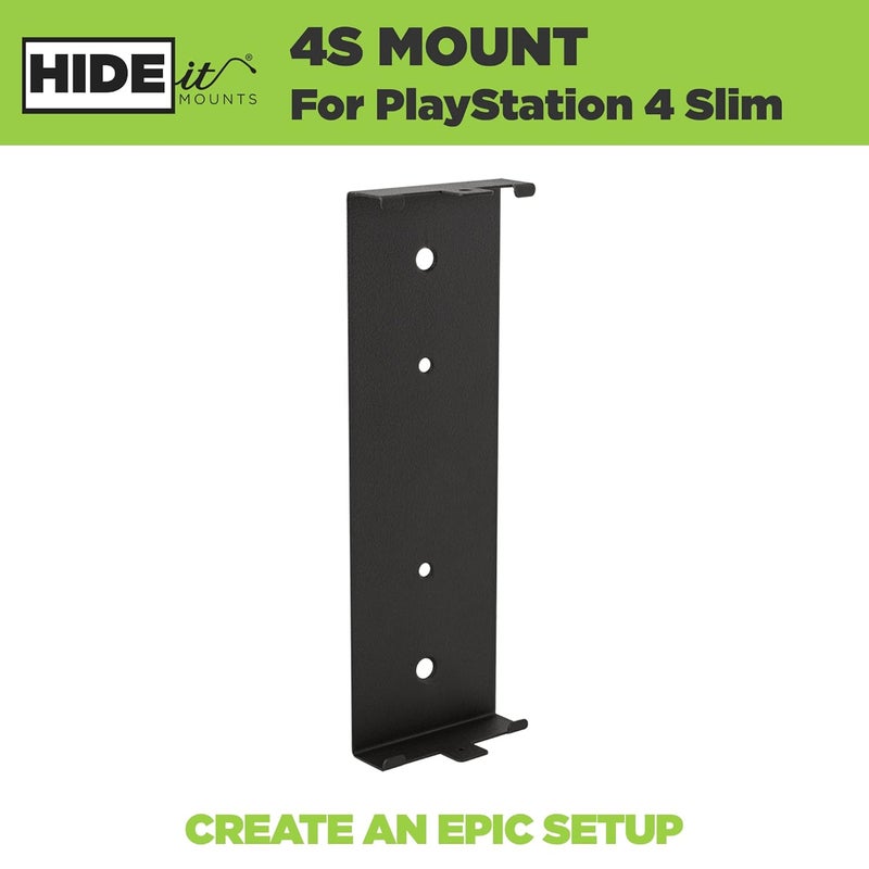 HIDEit Mounts PS4 Slim Wall Mount – Steel PS4 Mount Kit for Secure Fit & Proper Airflow – Behind or Near TV– Patented by American Gaming Mount Pioneer Since 2009 – Not for PS4 Pro & Original - Image 2