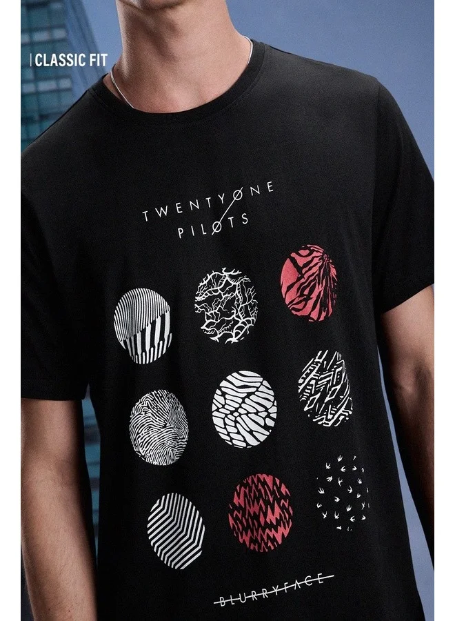 The Souled Store The Souled Store Men Twenty One Pilots Graphic Printed Black Classic Fit T-Shirts