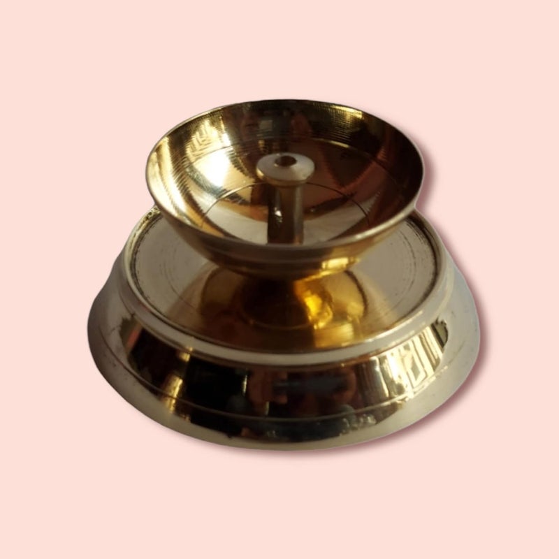 DAZVI Brass Akhand Diyas with Cover Jyoti Oil Lamp for Temple Shape Spiritual Wick Holder for Pooja Room Akhand Diya Puja Decorative Lamps Home Decor Diva House Warming Gfts Decoration Large - Image 3