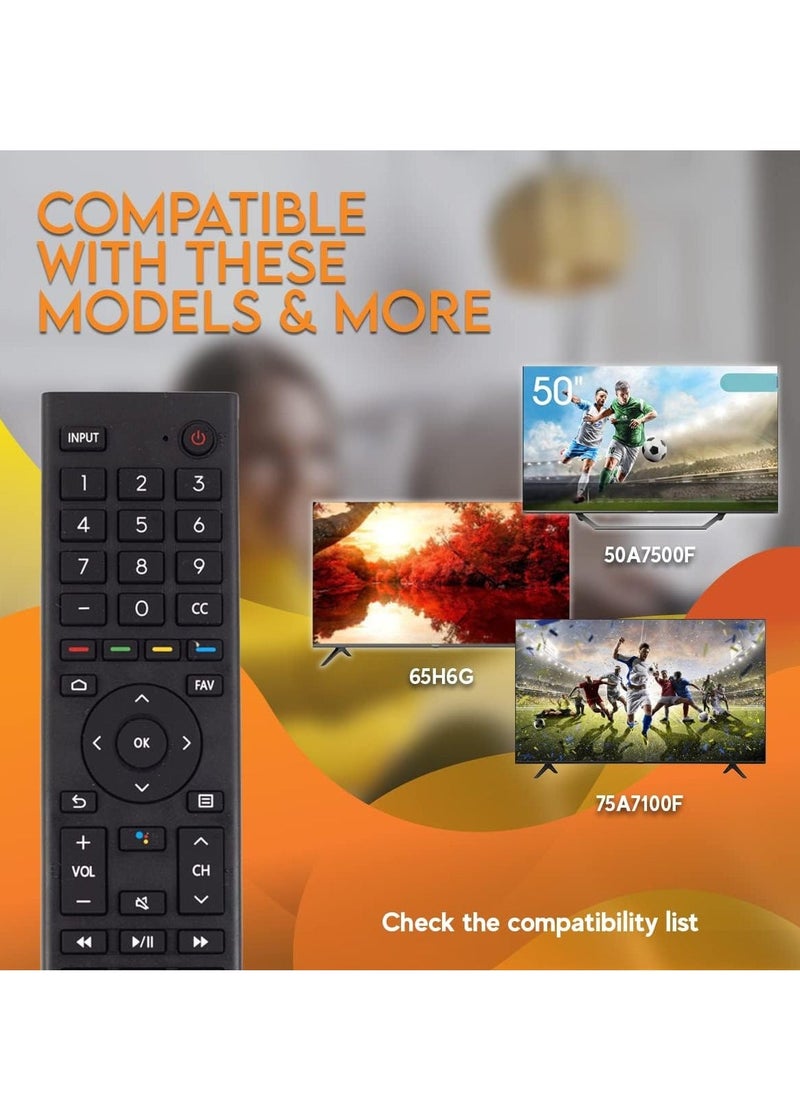 ELTRAZONE - Replacement Remote Control OEM for Hisense 4K UHD LED Smart TV Fits 65H6G 43A7500F 75A7100F 50A7500F 50AE7200F 55AE7200F 65A7500F and More (ERF3J80H) with battery - Image 1