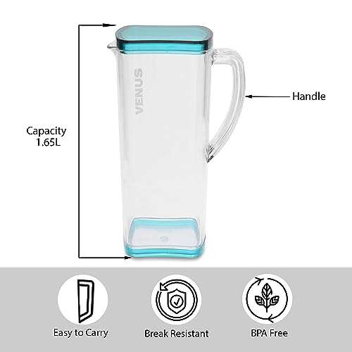 Jaypee Plus Venus Unbreakable Water Jug 1.65 Litre Easy Pour Spout & Strong Handle |Wide Mouth BPA Free Food Grade Transparent Multipurpose Jug for Milk, Juice, Beverage, Lassi, Cocktail, Green - Image 5