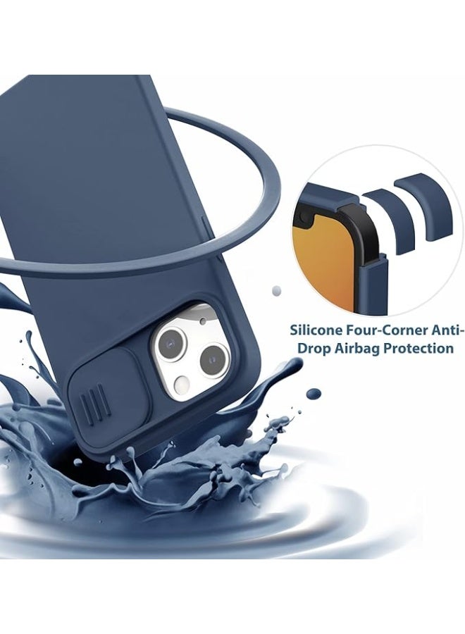 Nillkin CamShield Silky Silicone Case Hard Back Cover for Apple iPhone13 6.1 inch - Blue - Image 2
