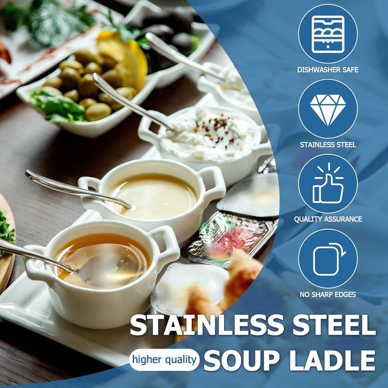 SZLFSX 2 Piece Soup Spoon Round Stainless Steel Bouillon Spoons Round Spoons 6.7 inch - Image 5