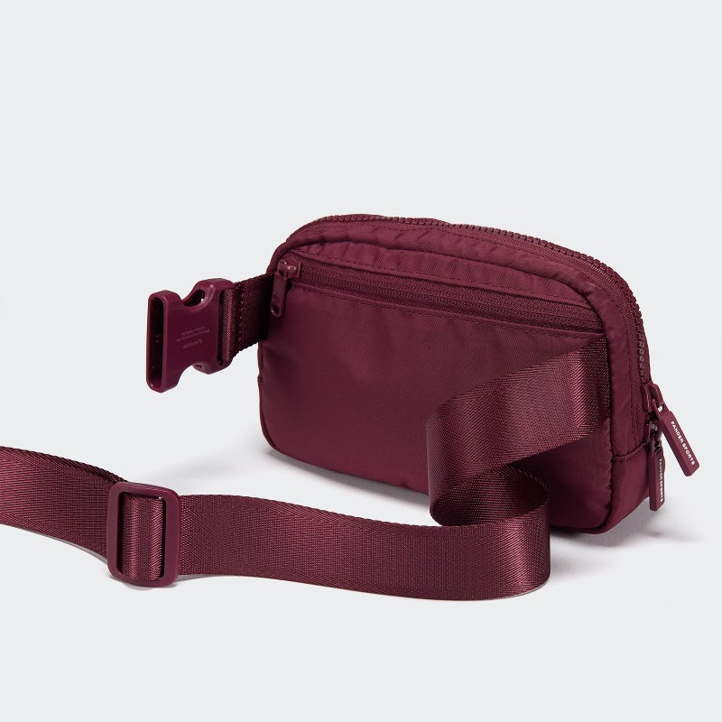 Pander Two Way Zipper Fanny Pack Nylon Everywhere Belt Bag for Women, Water Repellent Waist Packs, Crossbody Bags with Adjustable Strap (Red Merlot). - Image 3