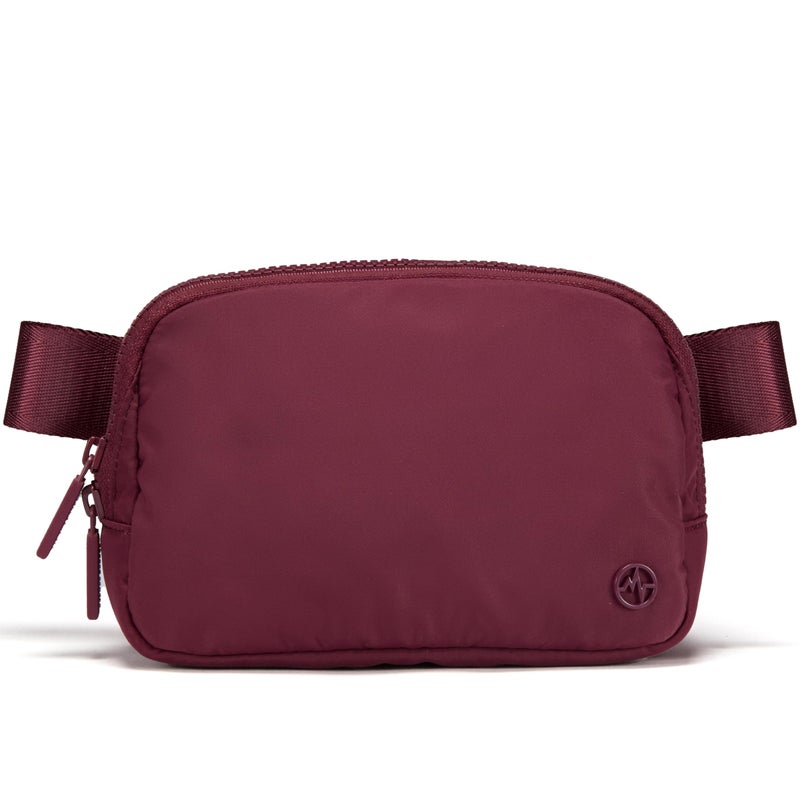 Pander Two Way Zipper Fanny Pack Nylon Everywhere Belt Bag for Women, Water Repellent Waist Packs, Crossbody Bags with Adjustable Strap (Red Merlot). - Image 1