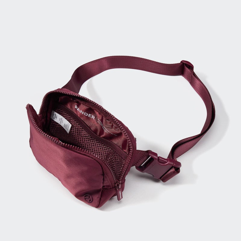 Pander Two Way Zipper Fanny Pack Nylon Everywhere Belt Bag for Women, Water Repellent Waist Packs, Crossbody Bags with Adjustable Strap (Red Merlot). - Image 5