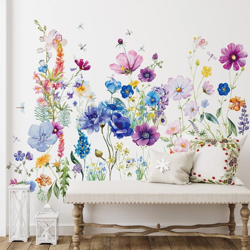 BPA 7 Pieces Vinyl Flower Wall Decals - Image 1