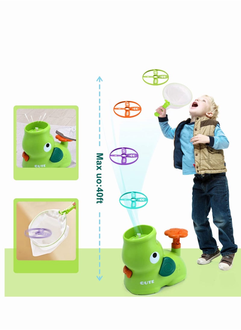 Outdoor Toys for Kids Ages 4-8: Elephant Butterfly Catching Game - Toddler Chasing Toy, Flying Spinner Toy Disc Rocket Launcher